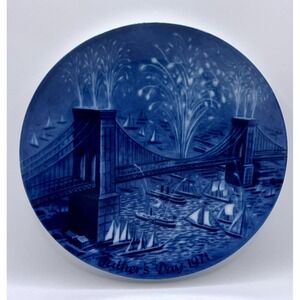 Bing & Grøndahl 1971 Father's Day Plate – Brooklyn Bridge, Limited Edition x2